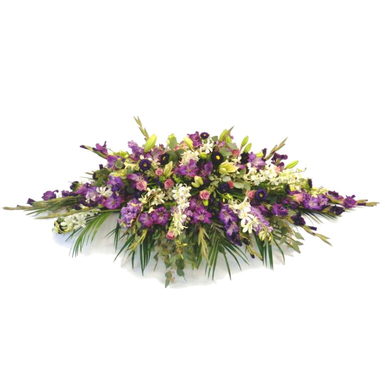 Shades of Purple Casket Spray
